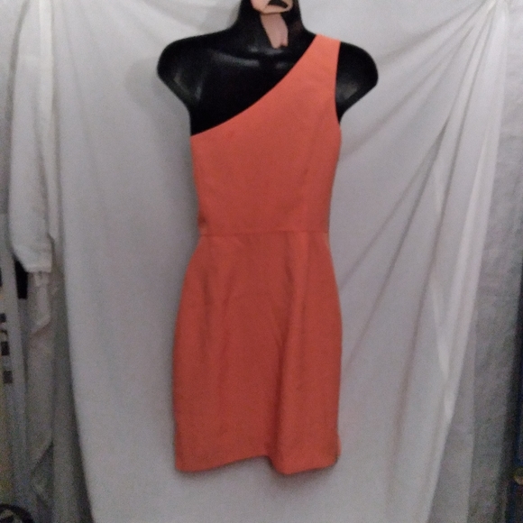 SACHIN + BABI Cantaloupe One-Shoulder Faux Wrap Dress, size 2 - Picture 6 of 11